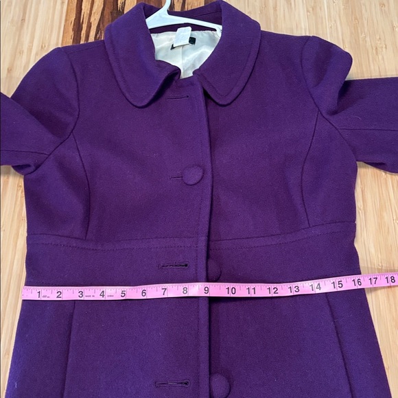 J. Crew Purple Wool Coat Size 6 - Picture 10 of 10